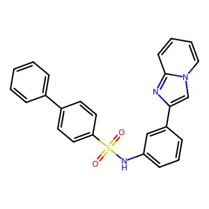 N-(3-imidazo[1,2-a]pyridin-2-ylphenyl)-4-phenylbenzenesulfonamide structure
