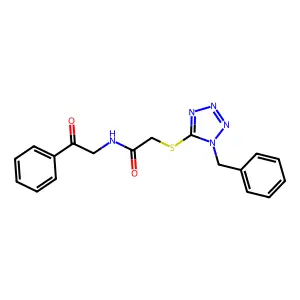 2-(1-benzyltetrazol-5-yl)sulfanyl-N-phenacylacetamide structure