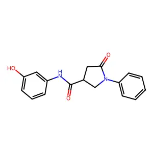 N-(3-hydroxyphenyl)-5-oxo-1-phenylpyrrolidine-3-carboxamide structure