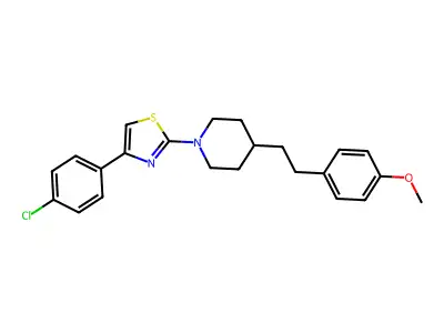 1-[4-(4-Chlorophenyl)-2-thiazolyl]-4-[2-(4-methoxyphenyl)ethyl]piperidine structure
