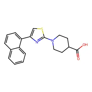 Piperidine-4-carboxylic acid, 1-[4-(1-naphthyl)-2-thiazolyl]- structure