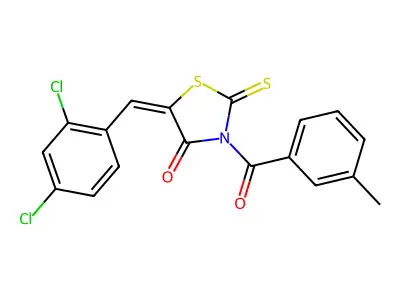 5-(2,4-Dichlorobenzylidene)-3-(m-toluoyl)rhodanine structure