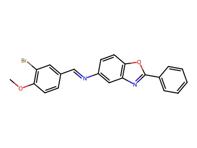 N-(3-bromo-4-methoxybenzylidene)-N-(2-phenyl-1,3-benzoxazol-5-yl)amine structure