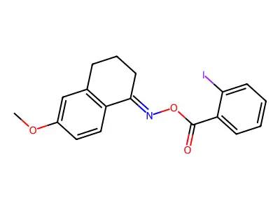 6-methoxy-3,4-dihydro-1(2H)-naphthalenone O-(2-iodobenzoyl)oxime structure