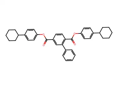 Bis(4-cyclohexylphenyl) biphenyl-2,5-dicarboxylate structure
