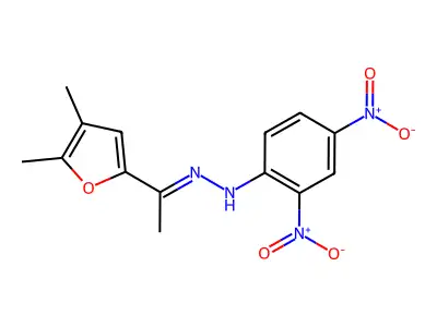 N-[1-(4,5-dimethylfuran-2-yl)ethylideneamino]-2,4-dinitroaniline structure