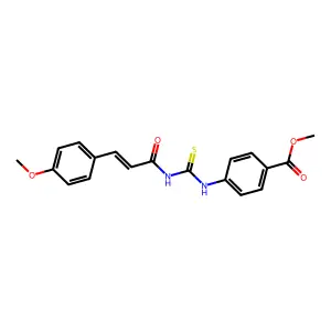 methyl 4-[[(E)-3-(4-methoxyphenyl)prop-2-enoyl]carbamothioylamino]benzoate structure