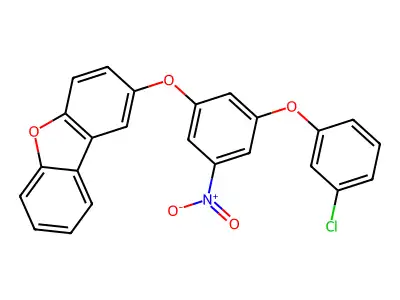 2-[3-(3-Chlorophenoxy)-5-nitrophenoxy]dibenzofuran structure