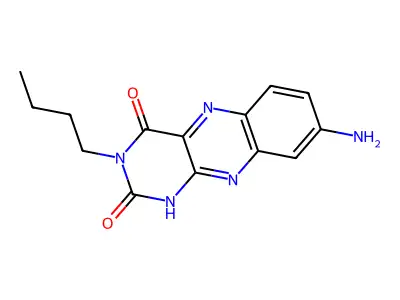 8-amino-3-butylbenzo[g]pteridine-2,4(1H,3H)-dione structure