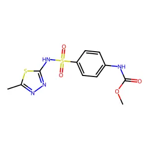 methyl (4-(N-(5-methyl-1,3,4-thiadiazol-2-yl)sulfamoyl)phenyl)carbamate structure