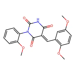 (5Z)-5-[(2,5-dimethoxyphenyl)methylidene]-1-(2-methoxyphenyl)-1,3-diazinane-2,4,6-trione structure
