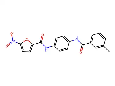 N-[4-[(3-methylbenzoyl)amino]phenyl]-5-nitrofuran-2-carboxamide structure
