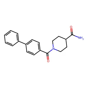 1-(Biphenyl-4-ylcarbonyl)piperidine-4-carboxamide structure