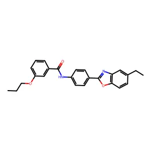 N-[4-(5-ethyl-1,3-benzoxazol-2-yl)phenyl]-3-propoxybenzamide structure