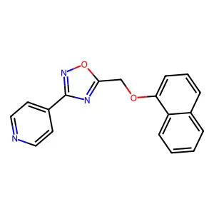 5-(Naphthalen-1-yloxymethyl)-3-pyridin-4-yl-1,2,4-oxadiazole structure