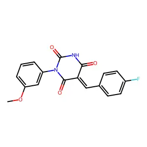 (5Z)-5-[(4-fluorophenyl)methylidene]-1-(3-methoxyphenyl)-1,3-diazinane-2,4,6-trione structure