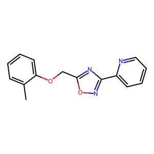 2-{5-[(2-Methylphenoxy)methyl]-1,2,4-oxadiazol-3-yl}pyridine structure