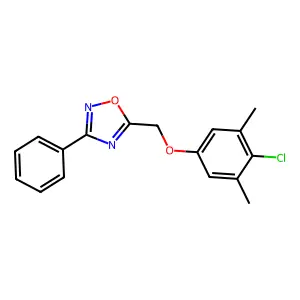 5-[(4-Chloro-3,5-dimethylphenoxy)methyl]-3-phenyl-1,2,4-oxadiazole structure