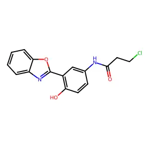 N-[3-(1,3-benzoxazol-2-yl)-4-hydroxyphenyl]-3-chloropropanamide structure