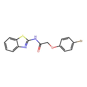 N-(1,3-benzothiazol-2-yl)-2-(4-bromophenoxy)acetamide structure