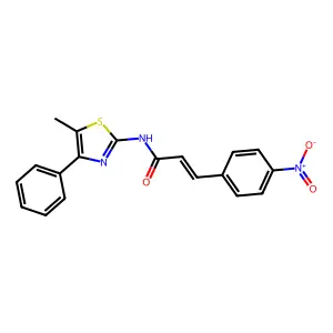 (2E)-N-(5-methyl-4-phenyl-1,3-thiazol-2-yl)-3-(4-nitrophenyl)prop-2-enamide structure