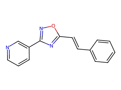 5-[(E)-2-phenylethenyl]-3-pyridin-3-yl-1,2,4-oxadiazole structure