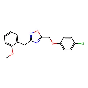 5-[(4-Chlorophenoxy)methyl]-3-(2-methoxybenzyl)-1,2,4-oxadiazole structure