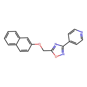 5-(Naphthalen-2-yloxymethyl)-3-pyridin-4-yl-1,2,4-oxadiazole structure