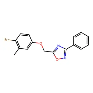 5-[(4-Bromo-3-methylphenoxy)methyl]-3-phenyl-1,2,4-oxadiazole structure