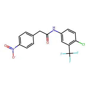 N-[4-chloro-3-(trifluoromethyl)phenyl]-2-(4-nitrophenyl)acetamide structure