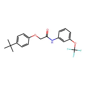 2-(4-tert-butylphenoxy)-N-[3-(trifluoromethoxy)phenyl]acetamide structure