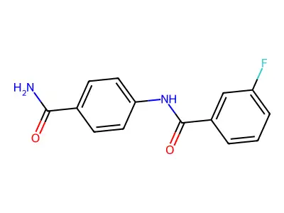 N-(4-carbamoylphenyl)-3-fluorobenzamide structure