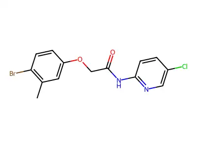 2-(4-bromo-3-methylphenoxy)-N-(5-chloropyridin-2-yl)acetamide structure