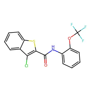 3-chloro-N-[2-(trifluoromethoxy)phenyl]-1-benzothiophene-2-carboxamide structure