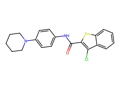 3-chloro-N-(4-piperidin-1-ylphenyl)-1-benzothiophene-2-carboxamide structure