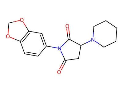 1-(1,3-benzodioxol-5-yl)-3-piperidinodihydro-1H-pyrrole-2,5-dione structure