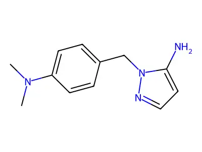 1-((4-(dimethylamino)phenyl)methyl)-1H-pyrazol-5-amine structure