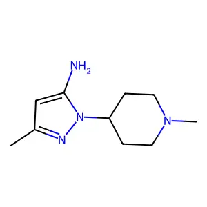 5-Methyl-2-(1-methyl-piperidin-4-yl)-2H-pyrazol-3-ylamine structure
