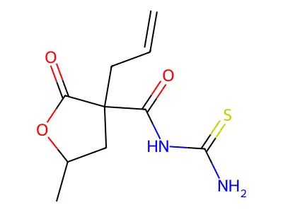 alpha-Allyl-alpha-thioallophanyl-gamma-valerolactone structure