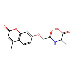 (2S)-2-[[2-(4-methyl-2-oxochromen-7-yl)oxyacetyl]amino]propanoic acid structure