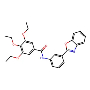 N-[3-(1,3-benzoxazol-2-yl)phenyl]-3,4,5-triethoxybenzamide structure