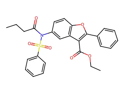 ethyl 2-phenyl-5-(N-(phenylsulfonyl)butyramido)benzofuran-3-carboxylate structure