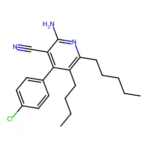 2-Amino-5-butyl-4-(4-chlorophenyl)-6-pentylpyridine-3-carbonitrile structure