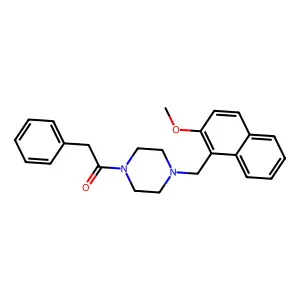 1-[4-[(2-Methoxynaphthalen-1-yl)methyl]piperazin-1-yl]-2-phenylethanone structure