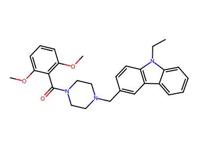 (2,6-Dimethoxyphenyl)-[4-[(9-ethylcarbazol-3-yl)methyl]piperazin-1-yl]methanone structure