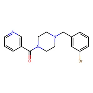 [4-[(3-Bromophenyl)methyl]-1-piperazinyl]-(3-pyridinyl)methanone structure