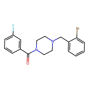 [4-[(2-Bromophenyl)methyl]piperazin-1-yl]-(3-fluorophenyl)methanone structure