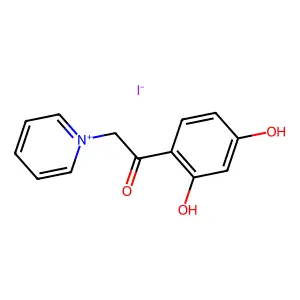 1-[2-(2,4-Dihydroxyphenyl)-2-oxoethyl]pyridin-1-ium iodide structure