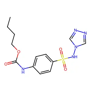 butyl 4-[(4H-1,2,4-triazol-4-ylamino)sulfonyl]phenylcarbamate structure