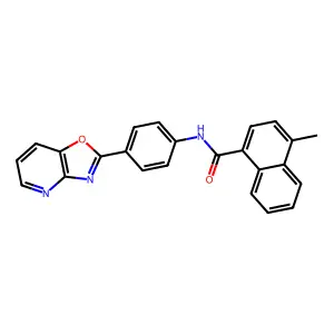 4-methyl-N-[4-([1,3]oxazolo[4,5-b]pyridin-2-yl)phenyl]naphthalene-1-carboxamide structure
